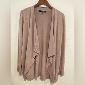 White House black market tan cardigan with waterfall front and sleeve de…